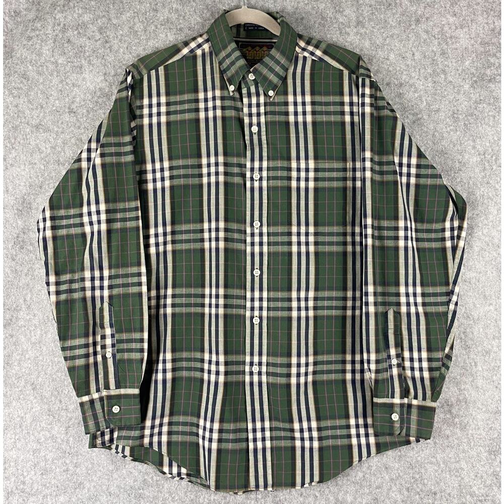 Vintage 90s Chaps Ralph Lauren Shirt Mens Large Plaid Button Down Boy‎ Scout Tag